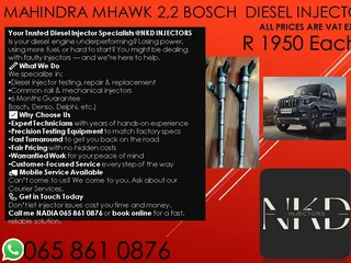 Mahindra Mhawk 2,2 Diesel Injectors For Sale On Exchange Or To Recon With Warranty