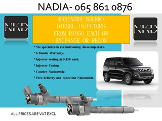 Mahindra Bolero Diesel Injectors For Sale On Exchange Or To Recon With Warranty