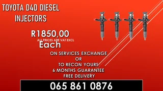 Toyota D4d Diesel Injectors For Sale Or Recon
