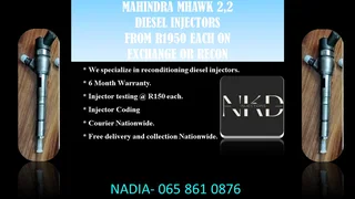 Mahindra  Mhawk 2.2 Diesel Injectors For Sale With Test Reports