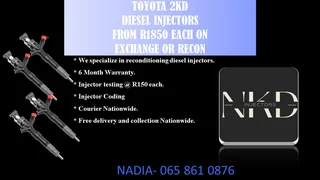 Toyota 2kd Diesel Injectors For Sale With Test Report