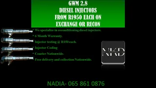Gwm 2.8 Diesel Injectors For Sale With Test Report