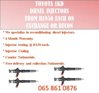 Toyota 1kd Diesel Injectors For Sale Or Recon