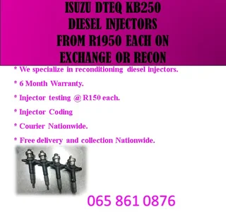 Isuzu Dteq Kb250 Diesel Injectors For Sale Or Recon