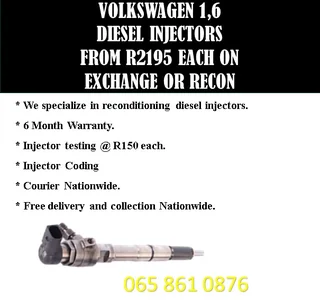 Volkswagen 1.6 Diesel Injectors For Sale Or  Recon