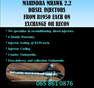Mahindra Mhawk 2.2 Diesel Injectors For Sale Or To Recon