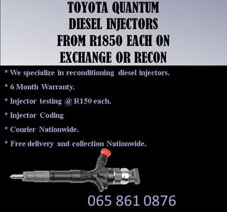 Toyota Quantum Diesel Injectors For Sale Or To Recon