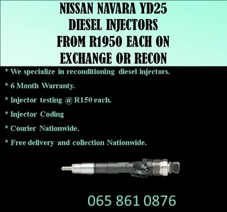 Nissan Navara Yd25 Diesel Injectors For Sale Or To Recon