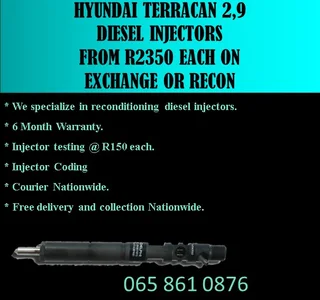 Hyundai Terrican 2.9 Diesel Injectors For Sale Or To Recon