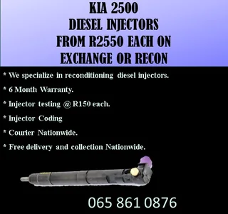 Kia 2500 Diesel Injectors For Sale Or To Recon