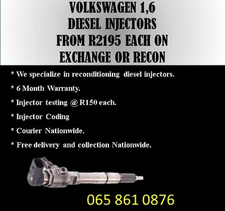 Volkswagen 1.6 Diesel Injectors For Sale Or To Recon
