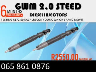 Gwm 2.0 Steed Diesel Injectors For Sale With Warranty