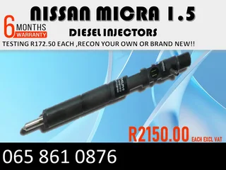 Nissan Micra 1.5 Diesel Injectors For Sale Or To Recon The Same Day