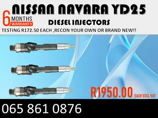 Nissan Navara Yd25 Diesel Injectors For Sale Or To Recon With Warranty