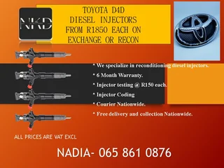 Toyota D4d Diesel Injectors For Sale Or To Recon