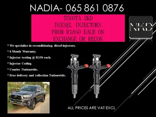 Toyota 2kd Diesel Injectors For Sale On Exchange With Warranty