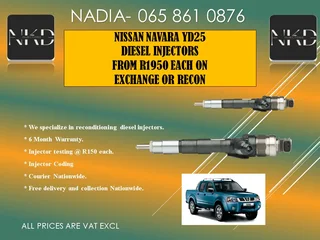 Nissan Navara Yd25 Diesel Injectors For Sale On Service Exchange