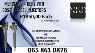 Mercedes Benz Vito Diesel Injectors For Sale Or To Recon