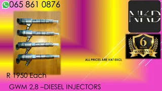 Gwm 2.8 Diesel Injectors For Sale With Test Report