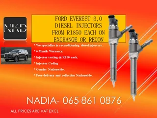 Ford Everest (3.0/bt50) Diesel Injectors For Sale With Test Report