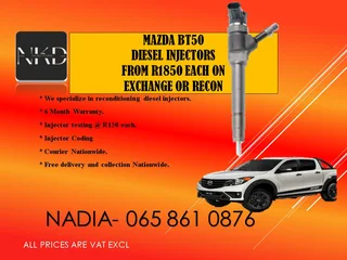 Mazda Bt50 Diesel Injectors For Sale With Test Report