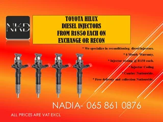 Toyota Hilux Diesel Injectors For Sale Or To Recon