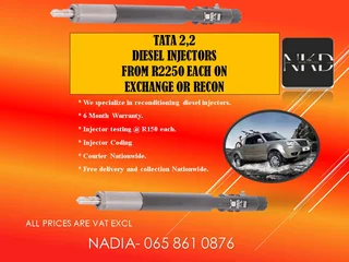 Tata 2.2 Diesel Injectors For Sale Or To Recon