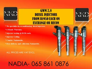 Gwm 2.8 Diesel Injectors For Sale With Test Report
