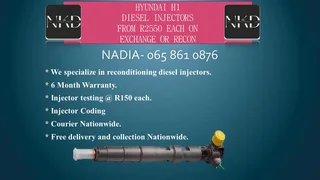 Hyundai H1 Diesel Injectors For Sale Or Recon