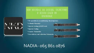New Hyundai H1 Diesel Injectors For Sale Or To Recon
