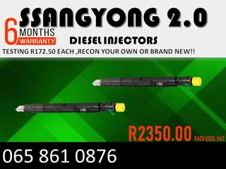 Ssangyong 2.o Diesel Injectors For Sale