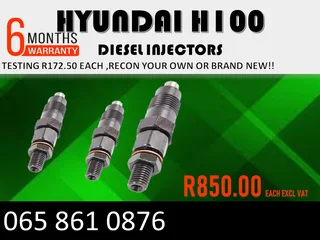 Hyundai H100 Diesel Injectors For Sale Or Recon