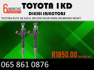 Toyota 1kd Diesel Injectors For Sale Or Recon