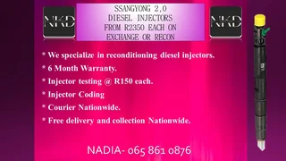 Ssangyong 2.0 Diesel Injectors For Sale With Warranty