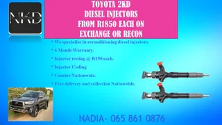 Toyota 2kd Diesel Injectors For Sale Or To Recon