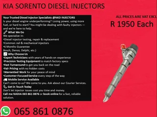 Kia Sorento Diesel Injectors For Sale 6 Month Warranty