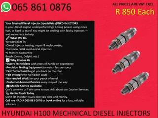 Hyundai H100 Diesel Injectors For Sale With 6 Months Warranty