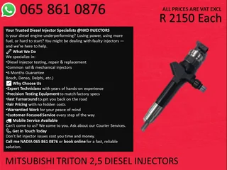 Mitsubishi Triton 2.5 Diesel Injectors For Sale With 6 Months Warranty