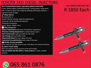Toyota 2kd Diesel Injectors For Sale With 6 Months Warranty