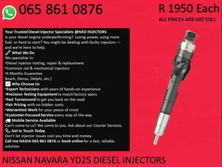 Nissan Navara Yd25 Diesel Injectors For Sale With 6 Months Warranty
