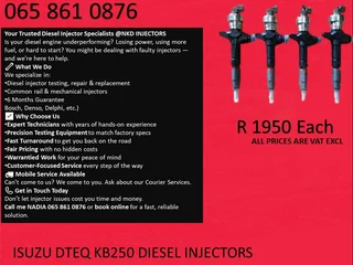 Isuzu Dteq Kb250 Diesel Injectors For Sale With 6 Months Warranty