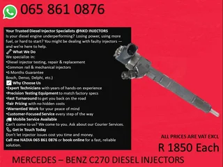 Mercedes C270 Diesel Injectors For Sale With 6 Months Warranty