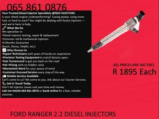 Ford Ranger 2.2 Diesel Injectors For Sale With 6 Months Warranty