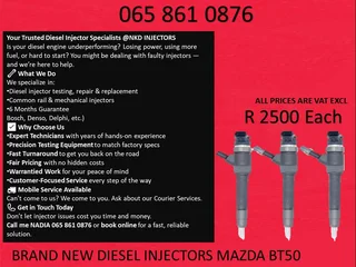 Mazda Bt50 New Diesel Injectors For Sale With 6 Months Warranty