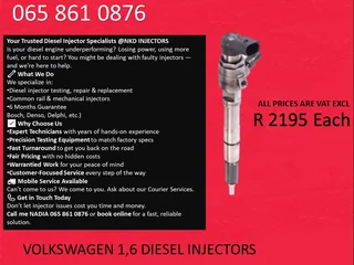 Volkswagen 1.6 Diesel Injectors For Sale With 6 Months Warranty