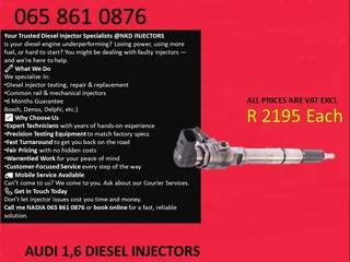 Audi 1.6 Diesel Injectors For Sale With 6 Months Warranty