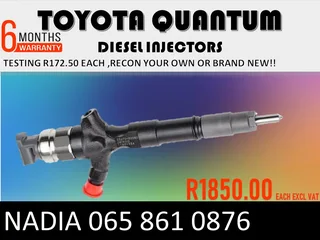 Toyota Quantum Diesel Injectors For Sale Or Recon