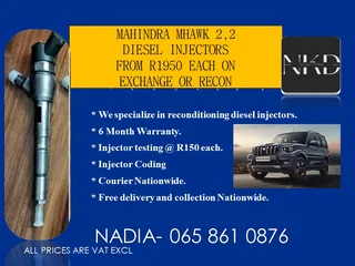 Mahhindra Mhawk 2.2 Diesel Injectors For Sale Nationwide