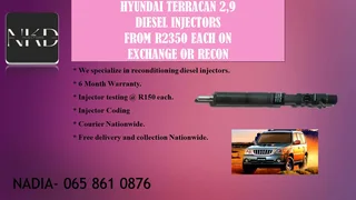 Hyundai Terrican 2.9 Diesel Injectors For Sale Nationwide