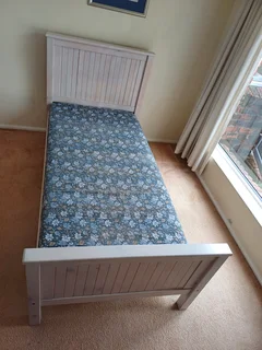 Single bed and mattress